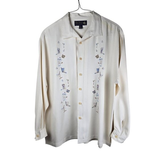 Nat Nast Mens XL Limited Edition No. 67 100% Silk Embroidered Bowling Shirt - Picture 1 of 9